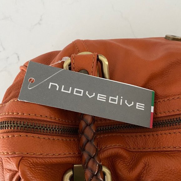 NEW Nuovedive Italian Leather Handbag with Braided Leather Handles - Picture 10 of 16